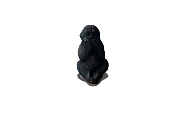 Monkey Sculpture Mouth Shut